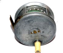 REEL: Carter & Co South Moulton St London alloy wide drum salmon fly reel, 4.25