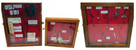 FRAMED DISPLAYS: (3) Collection of assorted live and dead bait harness rigs inc. Hardy crocodile, 5