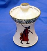 PORCELAIN: Royal Doulton Isaac Walton ware tobacco jar, back stamped 