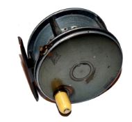 REEL: Hardy Perfect brass faced alloy salmon fly reel in superb condition, 4.25