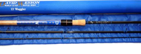 ROD: David Wesson World Class Match Rod, 13' Waggler 3 piece, Ultra slim blank, high bells lined