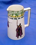 PORCELAIN: Isaac Walton ware milk jug, back stamped 