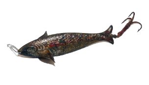 LURE: Early Gregory style metal hollow body fish lure, 3.5