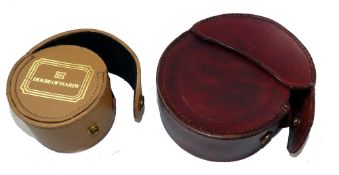 REEL CASES: (2) Hardy brown leather reel case, 4