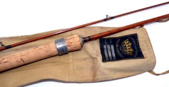 ROD: Pezon et Michel Luxor Lux 400 split cane spinning rod, 7' 2 piece Wanless style, agate butt/tip