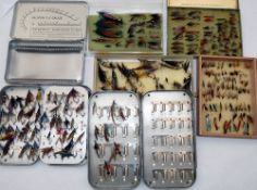 FLIES & BOXES: (Qty) Hardy Wheatley alloy salmon fly box c/w internal security clips, measures 7