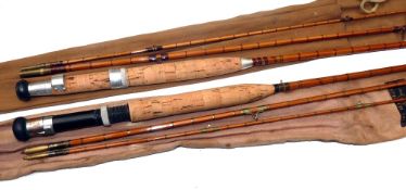 RODS: (2) Fosters of Ashbourne The Manifold 9' 3 piece split cane trout fly rod in fine condition,