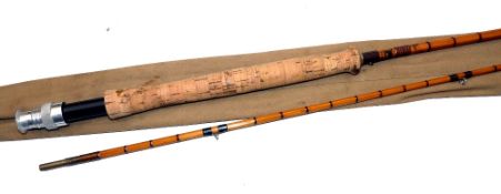 ROD: Sharpe of Aberdeen The Scottie 10' 2 piece split cane trout fly rod, burgundy close whipped low