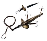 LURES: (2) Gregory Cleopatra nickel lure, body stamped 