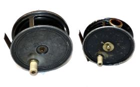 REELS: (2) Pair of Herbert Hatton of Hereford alloy trout/salmon fly reels, a 3.5