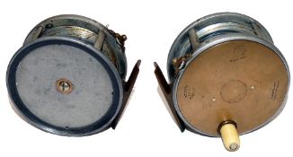 REEL: Hardy Perfect brass faced salmon fly reel with solid alloy drum face , 4