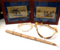 FISH JAWS, PRINTS & THINGS: Pair of shark's jaws, measuring 7