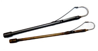 ACCESSORIES: (2) Pair of small 3 draw brass extending sea trout gaffs with priest heads to base,