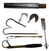 ACCESSORIES: (7) Rare Dr Bruntons steel gaff head, Rgd. No 61786, 8