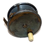 REEL: Hardy brass faced Perfect alloy salmon fly reel, 3.75