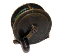 REEL: Early Hardy all brass crank wind trout fly reel, 2.75