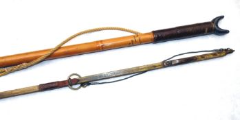 ACCESSORIES: (2)  Hardy combined wading staff and boat hook, 44