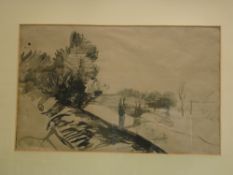 John Stanton Ward RA, RWS 1917-2007 Victoria Bridge on the Wye, Hereford. Signed and dated 1937.