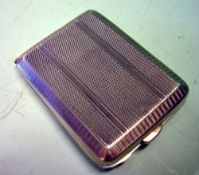 A Silver Match Case Of tapered form and engine turned to both faces. 2 3/8