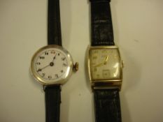 An Elgin Gold Filled Wristwatch Together with a silver cased wristwatch. Condition report: Both in