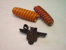 Third Reich Prototype Dagger Part The crossguard and attached ferrule, together with another ferrule