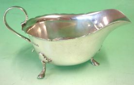 A Silver Sauce Boat Mappin and Webb. Of helmet form with shaped rim. 5