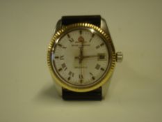 A Baume & Mercier Baumatic Wristwatch No. 10996866. The stainless steel case with milled bezel in