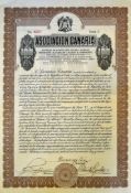 Cuba Share Certificates Association Canaria 1921 Habana Cuba $100 certificates of shares all dated