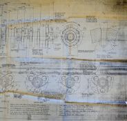 Aviation Rolls Royce Merlin Crankshaft scarce technical drawing for the Griffon V1 series V12 aero