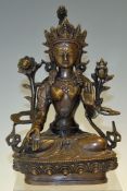 India Indian Hindu bronze figure in Lotus position China 18th/19th century. Dating from the 18th/