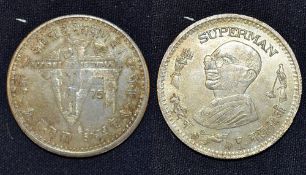 India Gandhi 1944 75th Birthday Medal 36 mm diameter, silver plated issued for 75th birthday