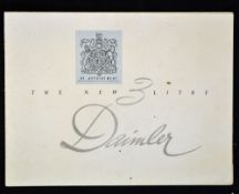 Automotive The New 3 Litre Daimler 1955 catalogue a nice 8 page fold out sales catalogue