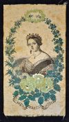 Exhibition 1862 The international Exhibition London Woven silk Stevengraph portrait of Queen
