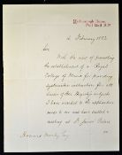 King Edward VII 1841-1910 signed letter 'Albert Edward P' to Howard Morley, inviting him to attend a