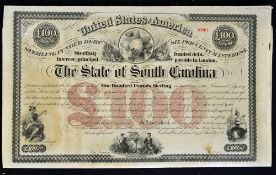 America Share Certificate New York & Oswego Midland Railroad 1868 7% loan bearer Bond for $500