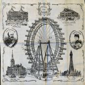 Blackpool c1902 Great Ferris Wheel - Large Souvenir Printed Cloth depicting a fine illustration of