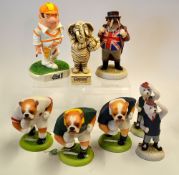 Collection of Robert Harrop Rugby Bulldog character ltd ed figures c1997/99 to incl England,