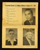 Rare 1954 Great Britain vs New Zealand Rugby League World Cup Signed Programme - played on 11