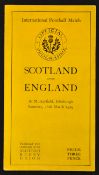 1929 Scotland (Champions) v England rugby programme - played at Murrayfield on Saturday 16th March