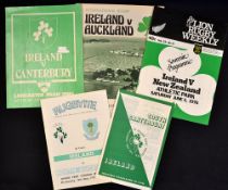 1976 Ireland Rugby Tour to New Zealand programmes (5) - to include in date order v South Canterbury,