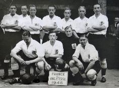 3x Bert Williams related Football Prints to include 1946 England photograph mf&g size 55 x 45cm, a