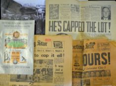 Photograph of the 1950 England World Cup Squad featured to the side of the aircraft prior to