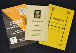 3x various Newport Rugby Club v Tourist dinner menus - to incl v New Zealand '63 (some stains to