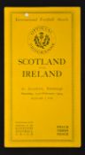1924 Scotland (runners up) v Ireland rugby programme - played at Inverleith Saturday 23rd February -