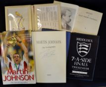 Martin Johnson signed rugby book - titled 