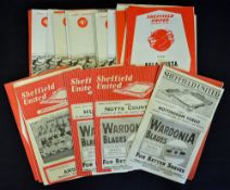 Sheffield Utd football programme selection: including 1952/53 Nottingham Forest, Birmingham City (