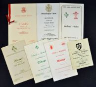 7x interesting Irish rugby related dinner menus and Itinerary to include both tourists and Five