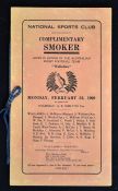 Rare 1908/9 Australian Wallabies rugby tour concert programme held at The National Sports Club