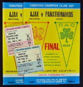 1971 European Cup Final programme Ajax v Panathinaikos x2, plus tickets x2. Fair/Good (4)