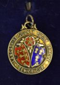 1948 Lancashire Rugby League Senior Cup silver and enamel Runners Up medal - engraved on the back 